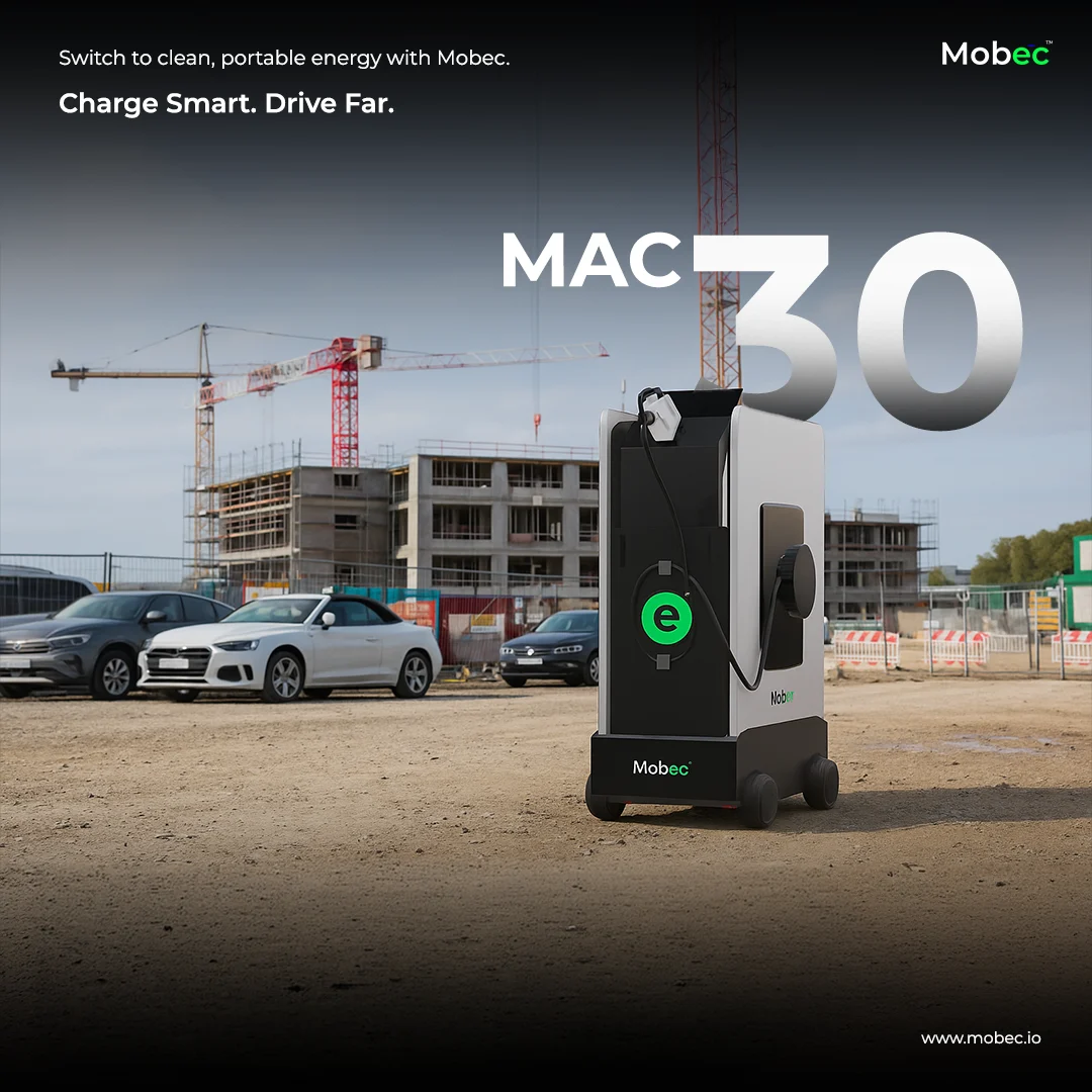 Mobec MAC 30 30kW DC fast EV charger for commercial fleet charging